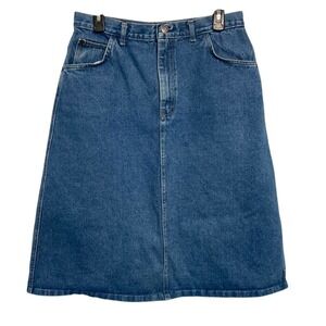 Vintage‎ Cap Ferrat Denim Midi Skirt Blue Medium Wash Made in USA High Waisted